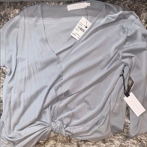 Tiffany blue long sleeve blouse